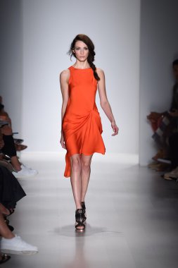 Model walks the runway at Marissa Webb during Mercedes-Benz Fashion Week Spring 2015 clipart