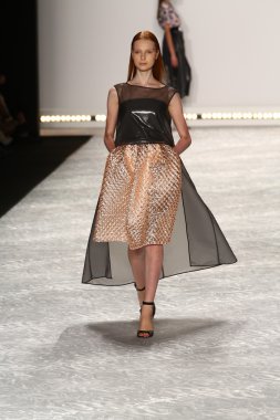 model mercedes-benz moda hafta bahar 2015 sırasında monique lhuillier pist yürür