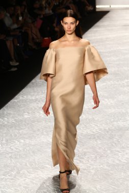 model mercedes-benz moda hafta bahar 2015 sırasında monique lhuillier pist yürür