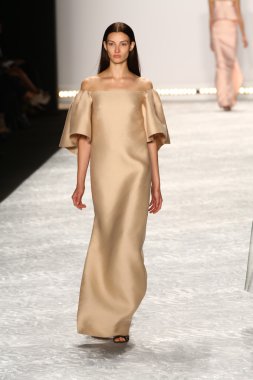 model mercedes-benz moda hafta bahar 2015 sırasında monique lhuillier pist yürür