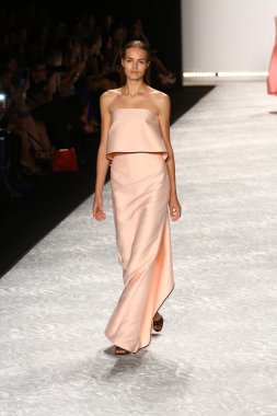 model mercedes-benz moda hafta bahar 2015 sırasında monique lhuillier pist yürür