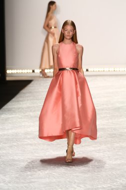model mercedes-benz moda hafta bahar 2015 sırasında monique lhuillier pist yürür