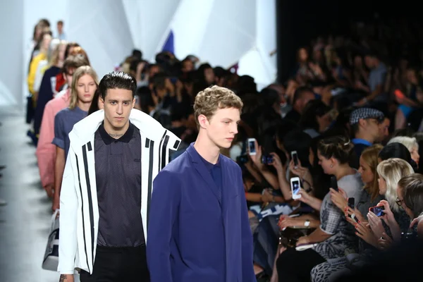 Models walk the runway finale at Lacoste — Stock Photo, Image
