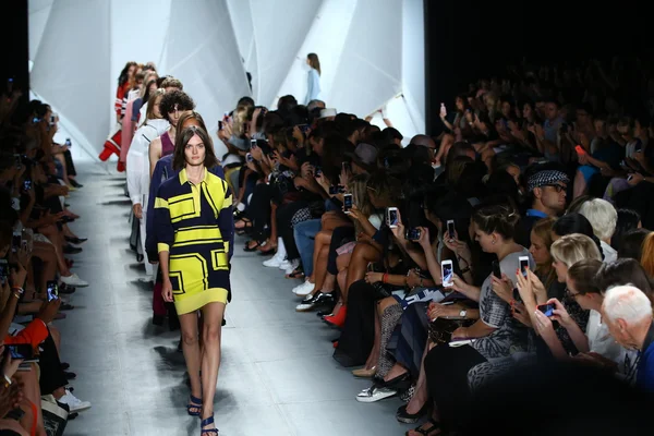 Models walk the runway finale at Lacoste — Stock Photo, Image