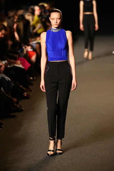 Model walks the runway at the Alexander Wang fashion show — Stock Photo, Image