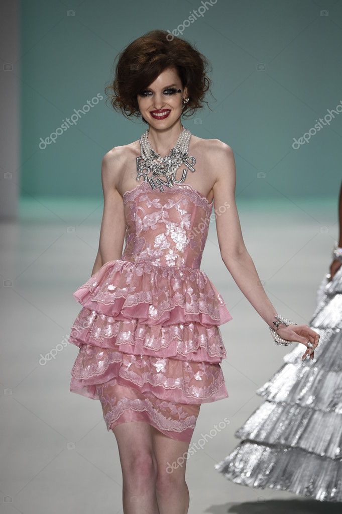 Model walks the runway at Betsey Johnson fashion show