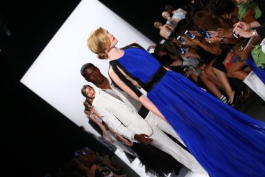 Models walk the runway finale at Carmen Marc Valvo clipart