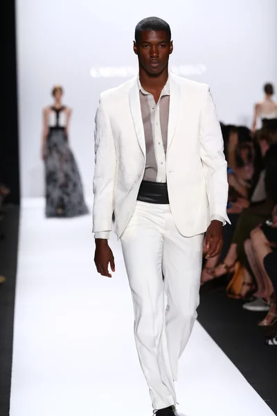 Model walks the runway at Carmen Marc Valvo — Stock Photo, Image