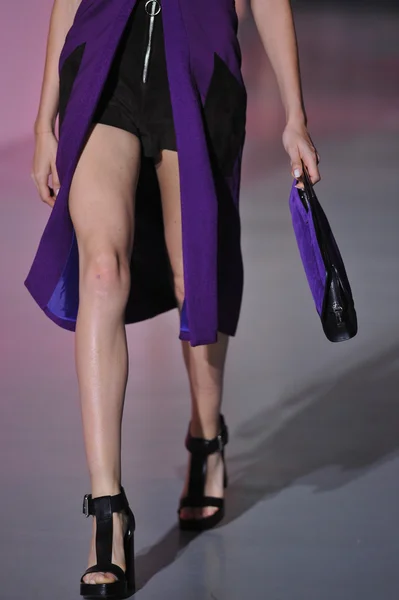 Model walks the runway during the Costume National show — Stock Photo, Image