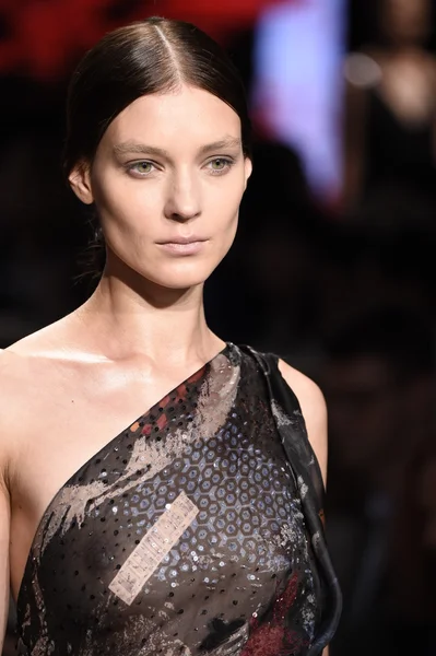 Model spacery pasa startowego donna karan new york Pokaż — Zdjęcie stockowe