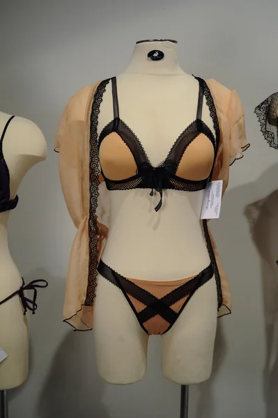 Campioni di biancheria intima sui manichini durante la presentazione della vetrina lingerie primavera 2015 — Foto Stock