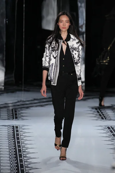 Fei Fei Sun berjalan di landasan pacu di Versus Versace Spring 2015 Collection — Stok Foto