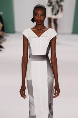 Model Maria Borges walk the runway at the Carolina Herrera fashion show