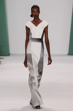 Model Maria Borges walk the runway at the Carolina Herrera fashion show