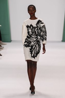 Model Herieth Paul walk the runway at the Carolina Herrera fashion show