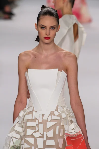 Model Auguste Abeliunaite walk the runway at the Carolina Herrera fashion show — Stock Photo, Image