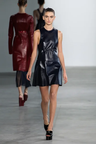 Model Tiana Perry walk the runway at the Calvin Klein Collection fashion show — Stock Photo, Image