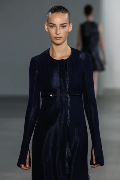 Julia Bergshoeff (Dna) yürüyüş Calvin Klein Collection defile pist model — Stok fotoğraf