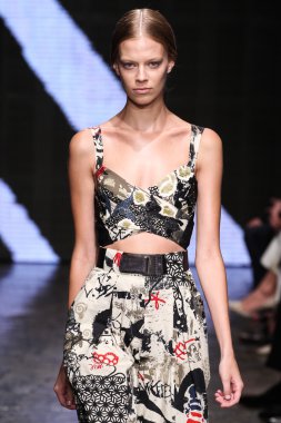 Modeli yürüyüş Donna Karan New York pist