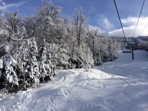 Snowy slope in the mountains