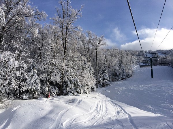 Snowy slope in the mountains