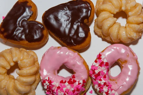 Assorted Happy Valentine Day donuts — Stock Photo, Image