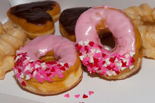 Assorted Happy Valentine Day donuts — Stock Photo, Image