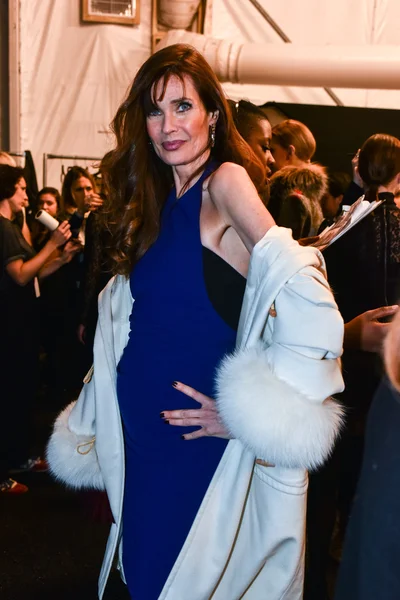 Carol Alt posando entre bastidores en el desfile de moda de Nicole Miller —  Fotos de Stock