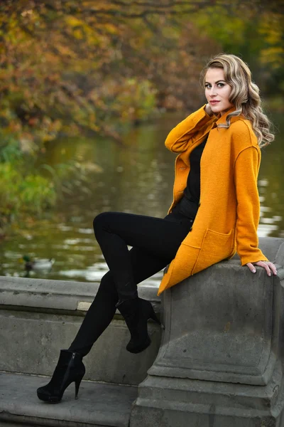 Mujer de moda posando en el parque —  Fotos de Stock