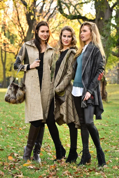 Beautiful models in autumn elegant clothes — Stock Photo, Image