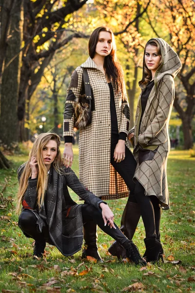 Beautiful models in autumn elegant clothes — Stock Photo, Image