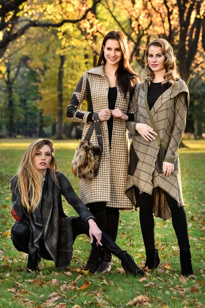 Bellissimi modelli in autunno abiti eleganti — Foto Stock