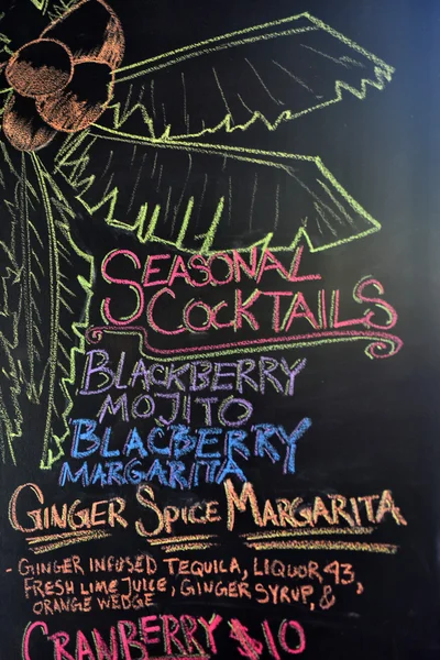 Blackboard with cocktails menu — Stock Image Blackboard with cocktails menu Stock Picture