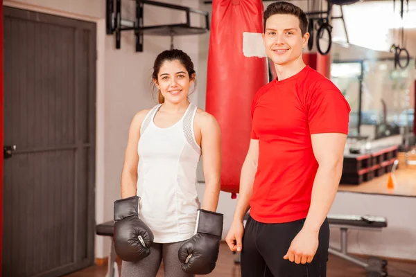 Par boxning och träna — Stockfoto