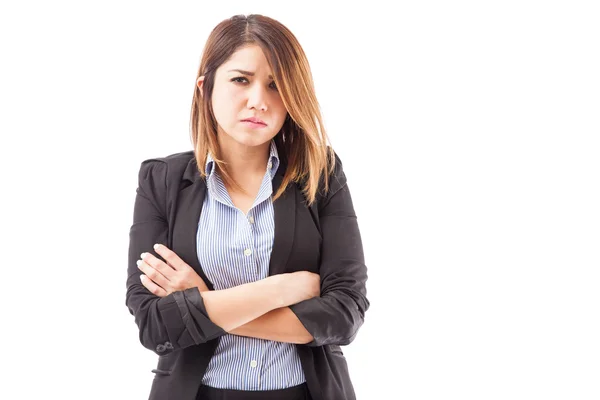 Femme d'affaires à la recherche bouleversée Images De Stock Libres De Droits