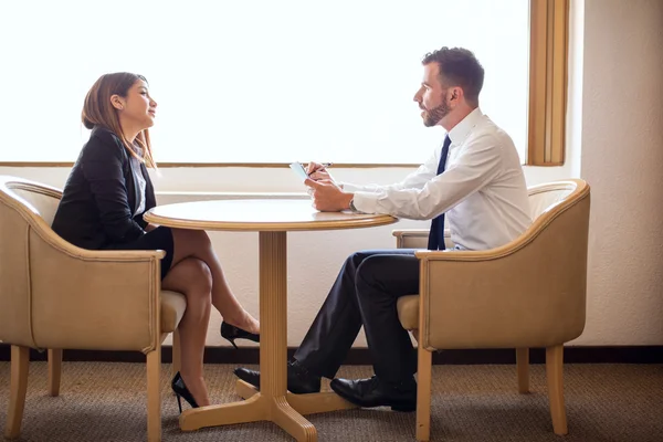Businesswoman attending a job interview — Stock Photo, Image