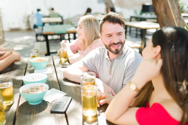 Really You Happy Good Looking Man Asking Out Date Flirty — Stock Photo, Image