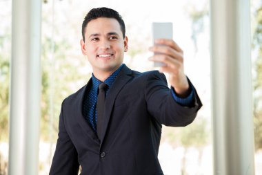 İşadamı alarak selfie