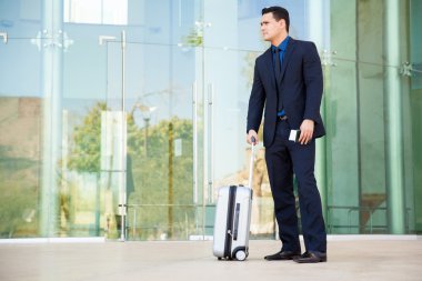 İşadamı bavul ve pasaport