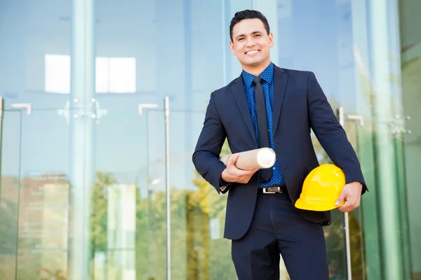 Investor visiting construction site — Stock Photo, Image