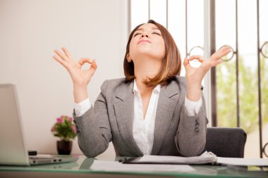 Business woman Meditating clipart