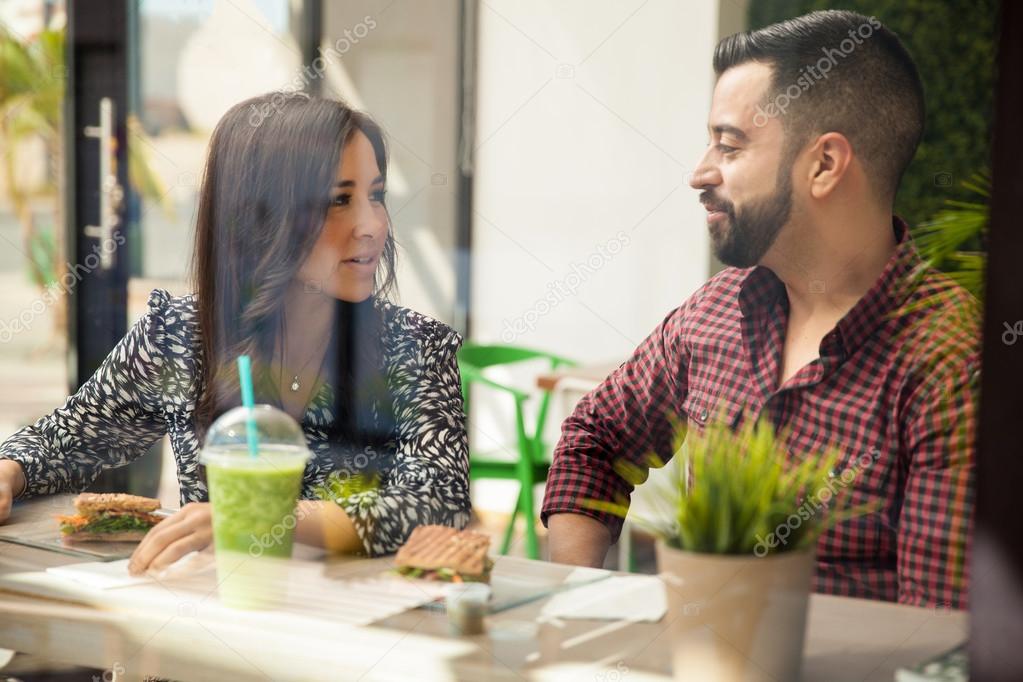 Couple having lunch together