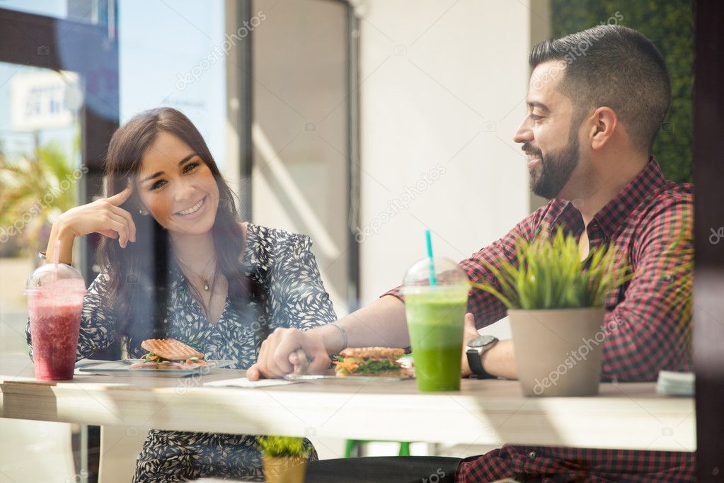 Woman having a healthy lunch