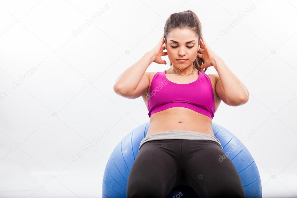 Woman doing some crunches