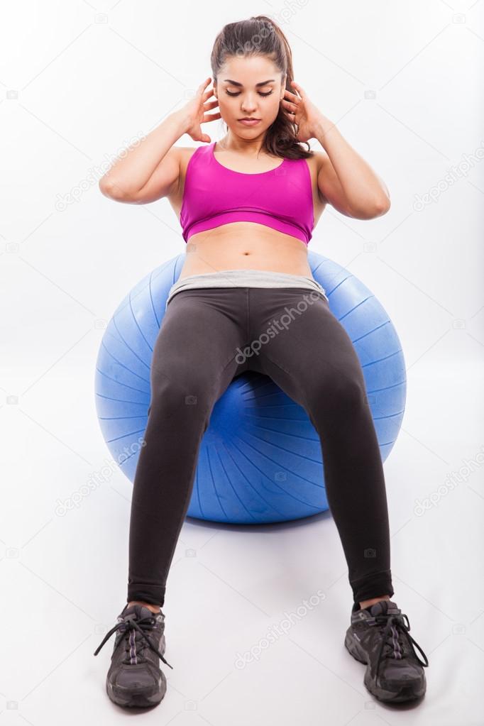 Woman doing some crunches