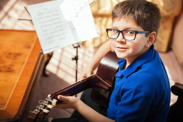Boy  practicing a song — Stock Photo, Image