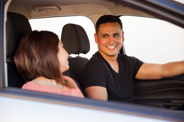 Man and his partner driving — Stock Photo, Image