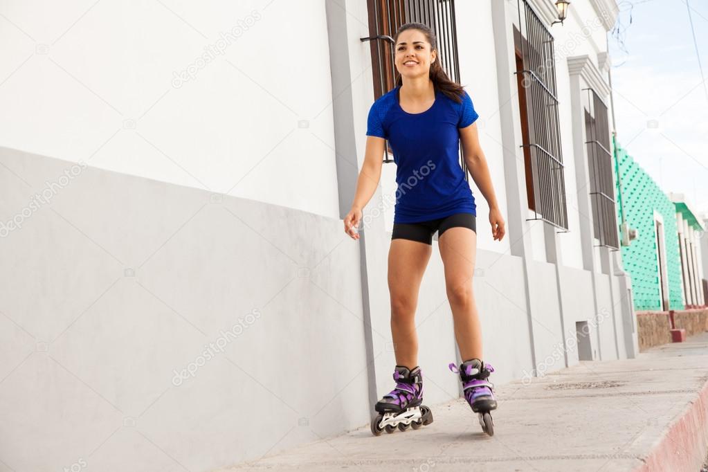 woman skating in the city