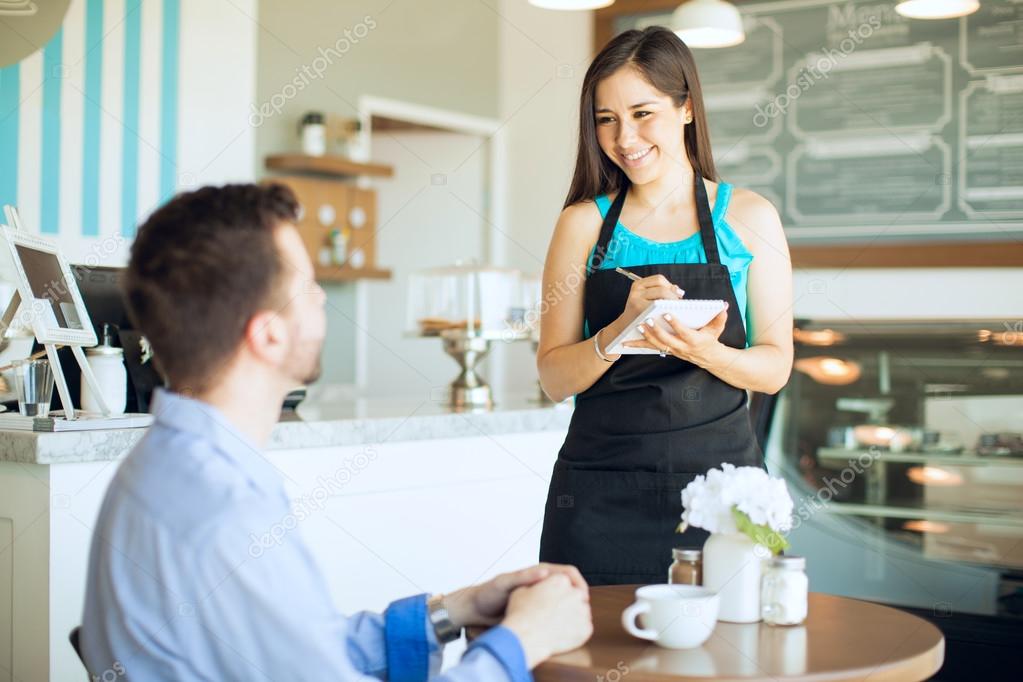 waitress taking an order