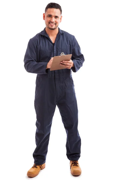 Electrician wearing overalls — Stock Photo, Image